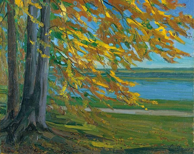 Wilhelm Trubner Lake Starnberg France oil painting art